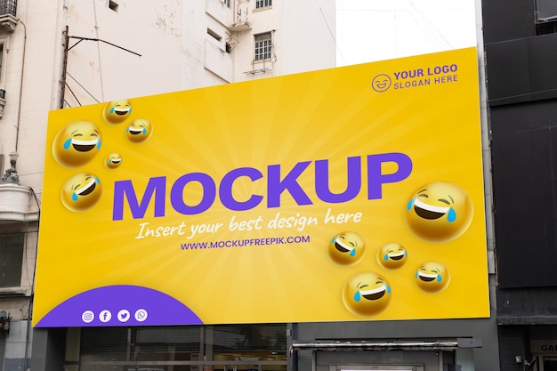 Urban street billboards design mockup
