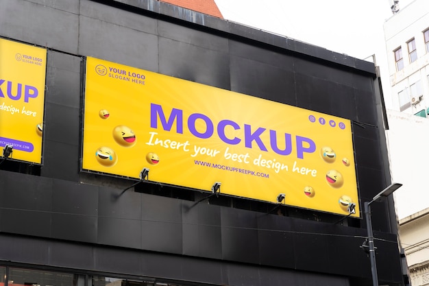 Urban street billboards design mockup