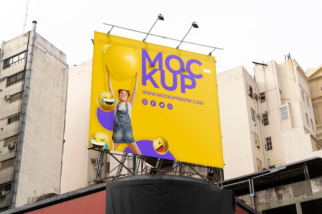 Urban street billboards design mockup