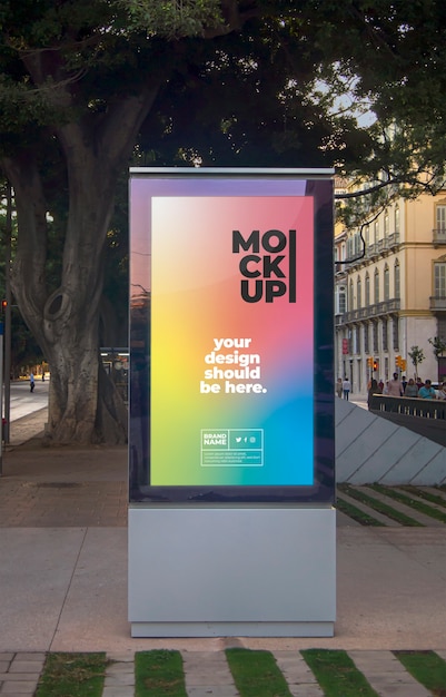 Free PSD urban street poster mockup