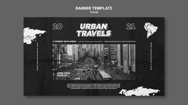 Urban travels banner template design