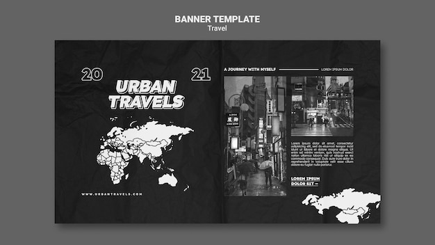 Free PSD urban travels banner template design