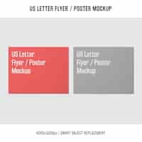 Free PSD us letter flyer or poster mockups in two colors