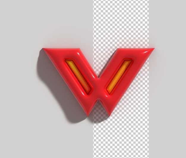 V branding identity corporate 3d render company letter logo