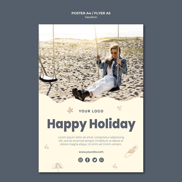 Free PSD vacation ad poster template