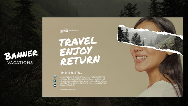 Free PSD vacation concept banner template