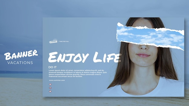 Vacation Concept Banner Template – Free Download PSD Template