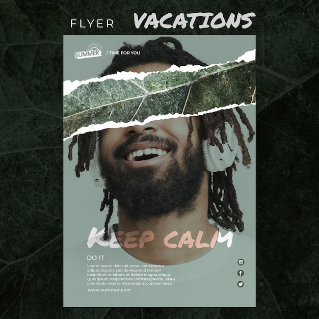 Free PSD vacation concept flyer  template