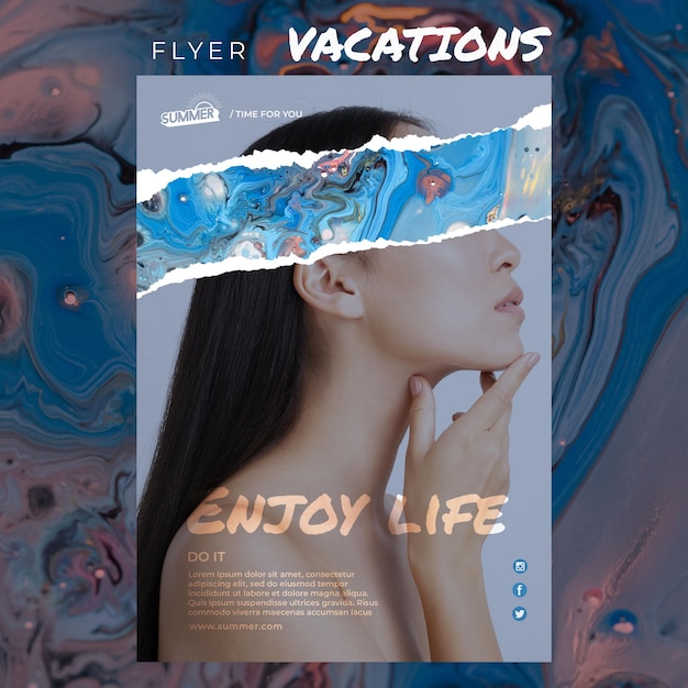 Free PSD vacation concept flyer  template