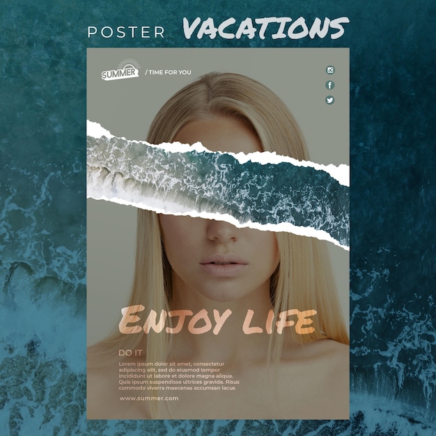 Vacation concept poster template