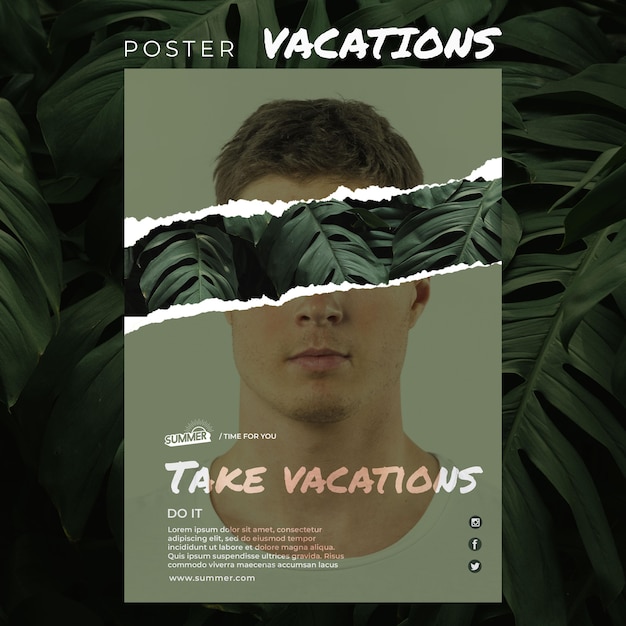 Free PSD vacation concept poster template