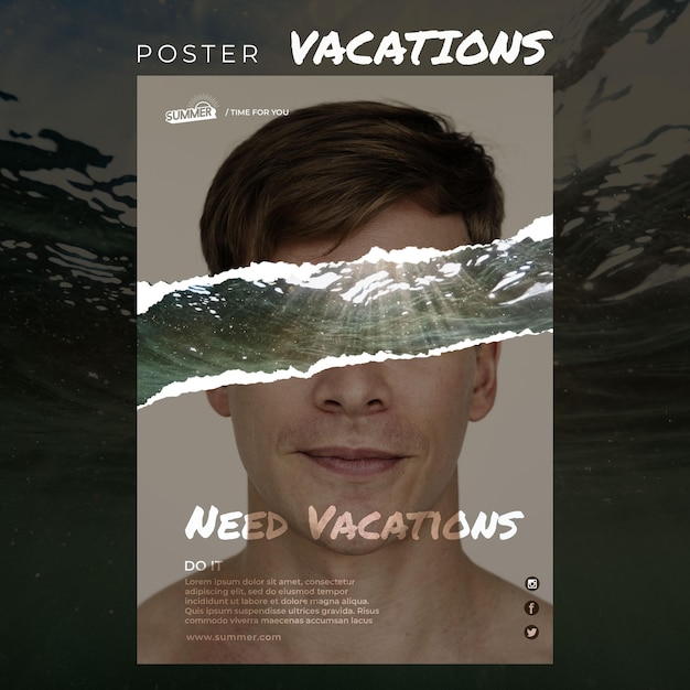 Vacation concept poster template