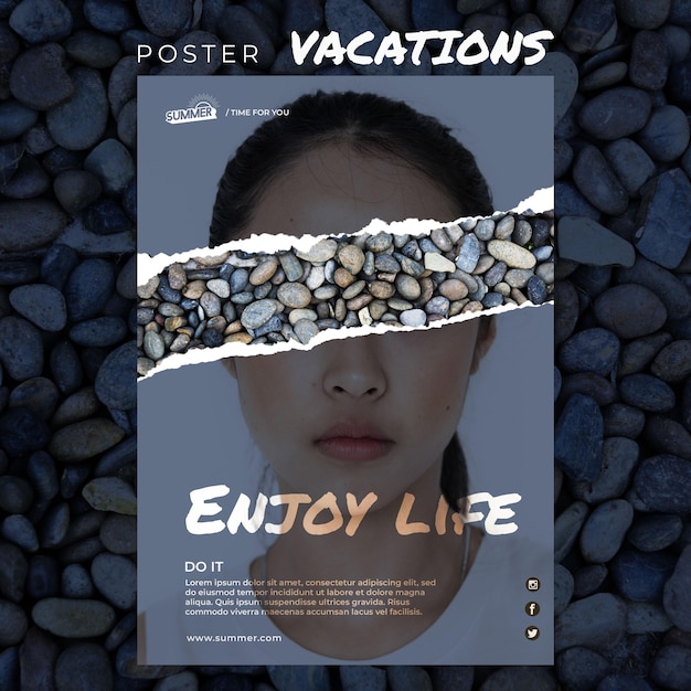 Vacation concept poster template