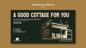 Free PSD vacation cottage rent social media promo template