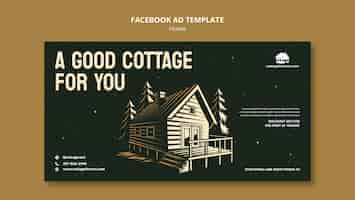 Free PSD vacation cottage rent social media promo template