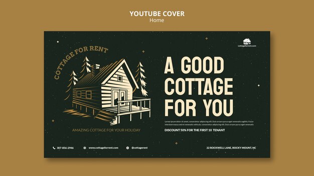 Vacation cottage rent youtube cover template