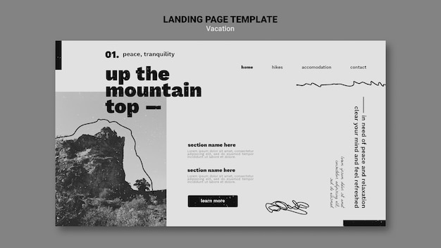 Free PSD vacation offer landing page