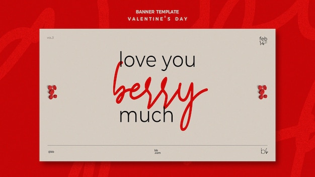 Free PSD valentine day banner template