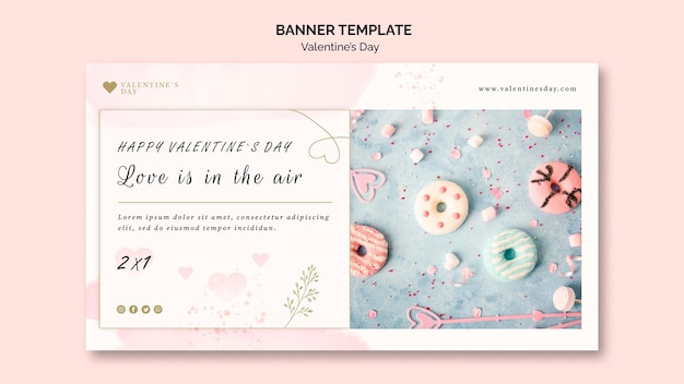 Free PSD valentine day banner template