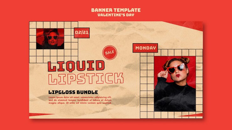 Free PSD valentine day banner template
