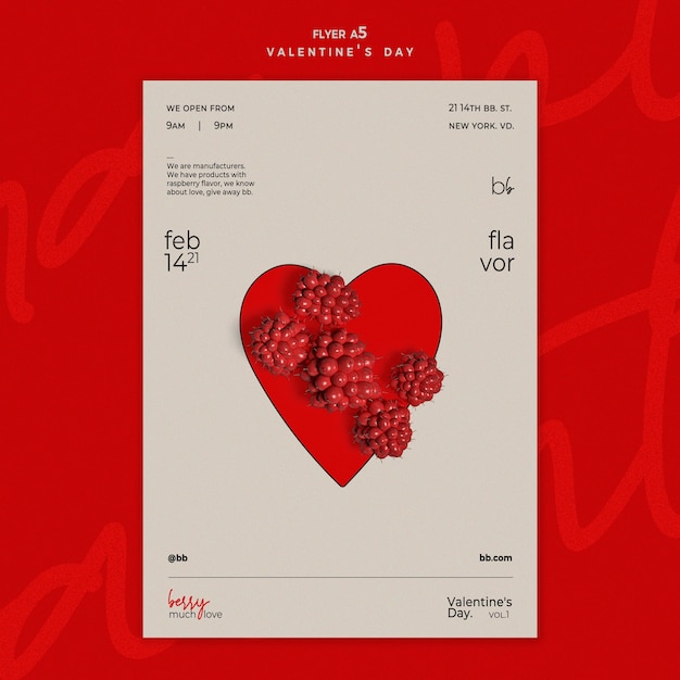 Valentine day flyer template