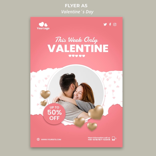 Valentine day flyer template