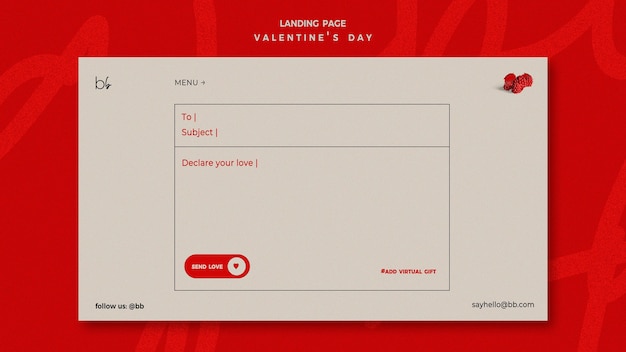 Valentine day landing page