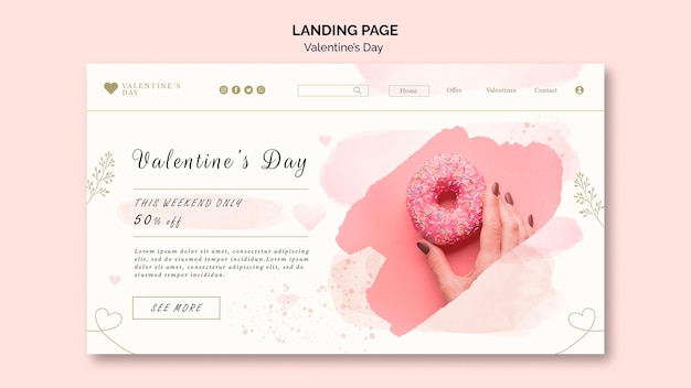 Free PSD valentine day landing page