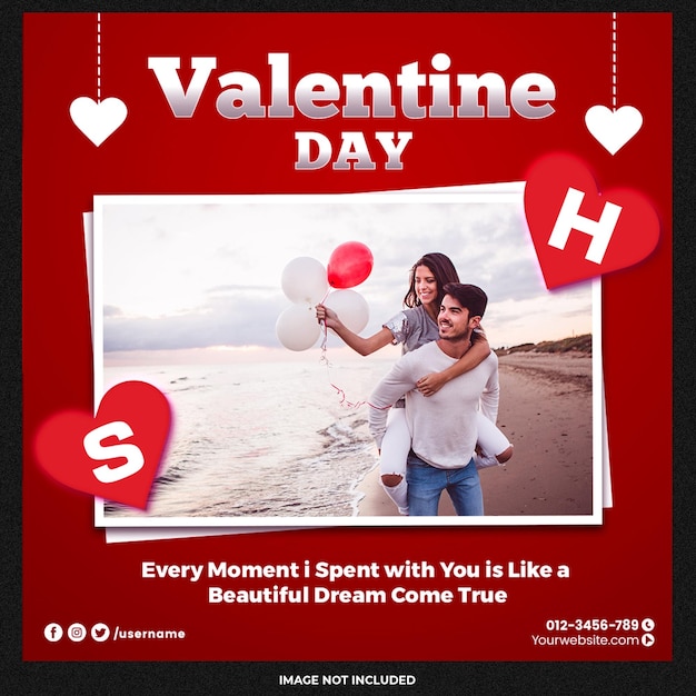 Valentine day social media template