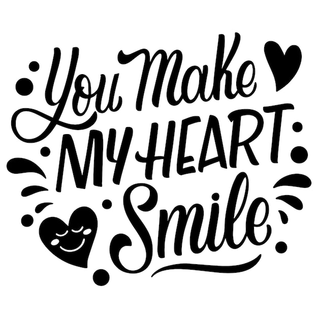 Valentine lettering illustration isolated