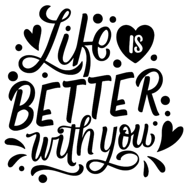 Valentine lettering illustration isolated