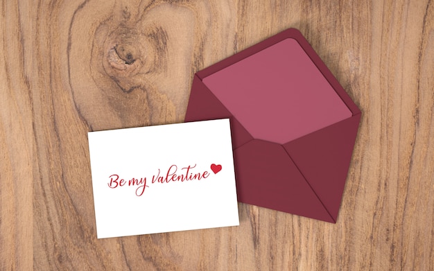 Valentine's day card with envelope