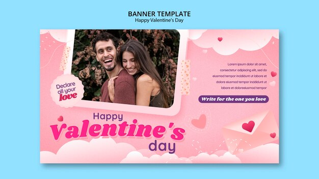 Valentine's day celebration banner template
