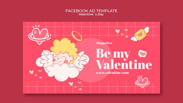 バレンタインデーのお祝いのfacebookテンプレート
