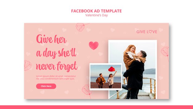 Valentine's day celebration facebook template