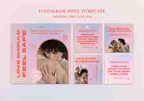 Free PSD valentine's day celebration instagram post set