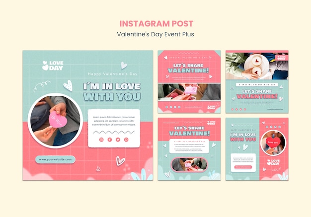 PSD gratuito post di instagram per la celebrazione di san valentino