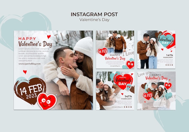 PSD gratuito post di instagram per la celebrazione di san valentino