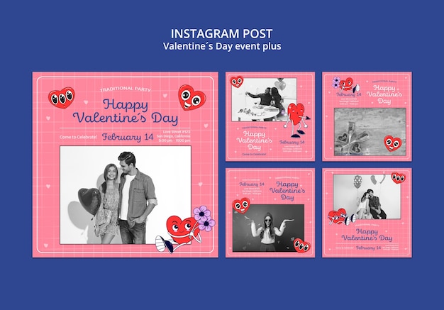 Free PSD valentine's day celebration instagram posts