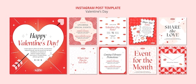 Free PSD valentine's day celebration instagram posts