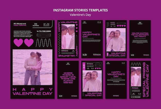 Free PSD valentine's day celebration instagram stories template