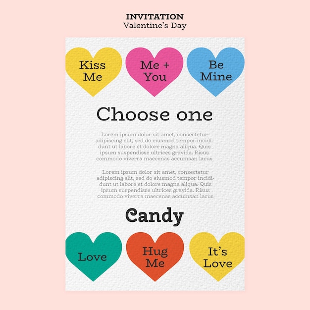 Free PSD valentine's day celebration invitation template