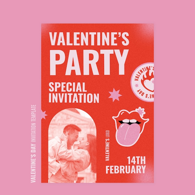 PSD gratuito modello di invito per la celebrazione di san valentino