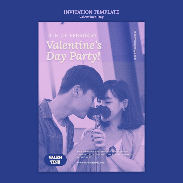 Valentine's day celebration invitation template