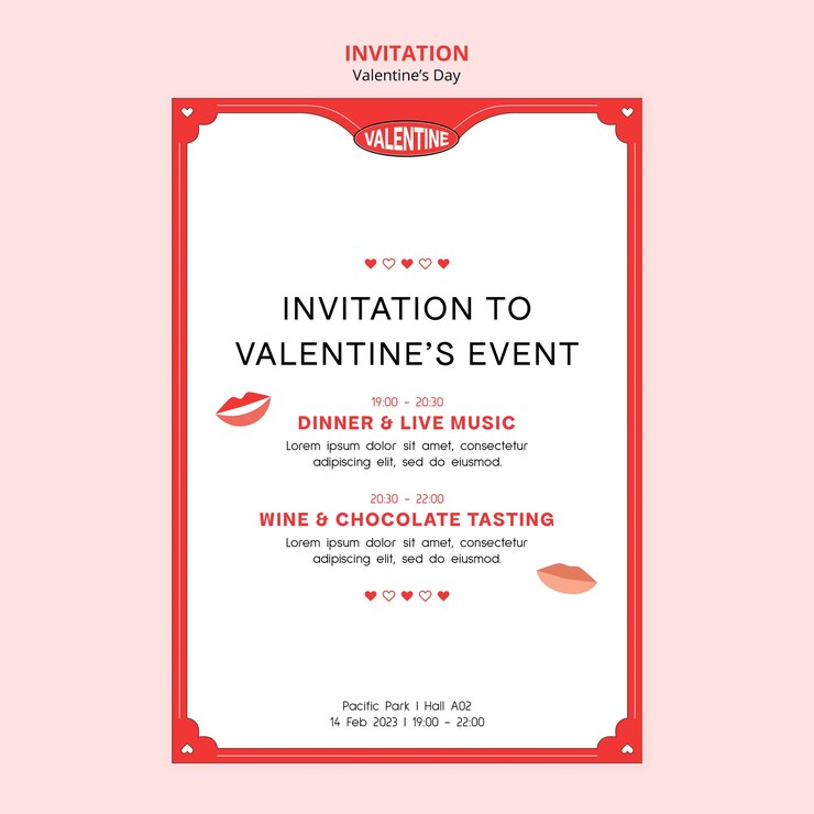 Free PSD valentine's day celebration invitation template
