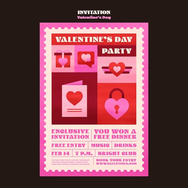 Free PSD valentine's day celebration invitation