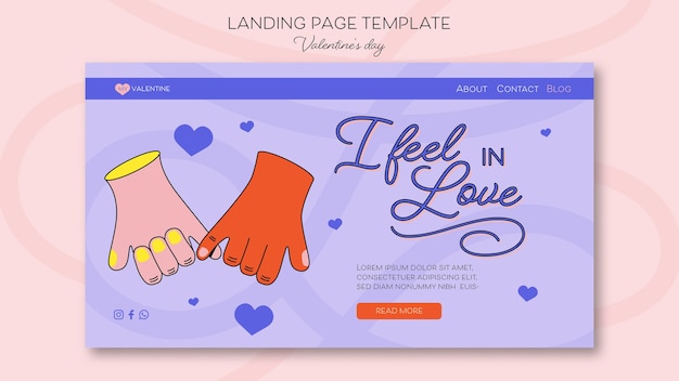 Free PSD valentine's day celebration landing page template