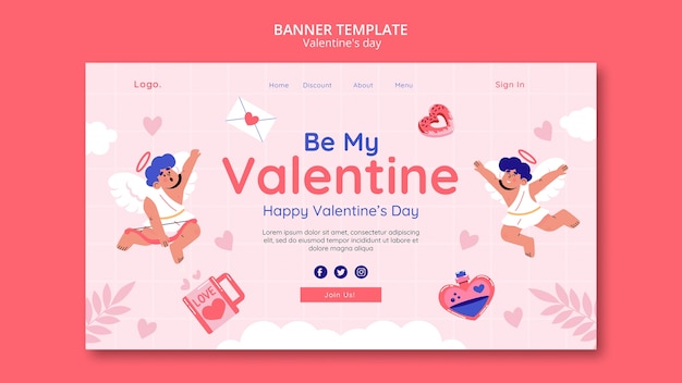 Free PSD valentine's day celebration landing page template