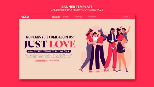 Valentine's day celebration landing page