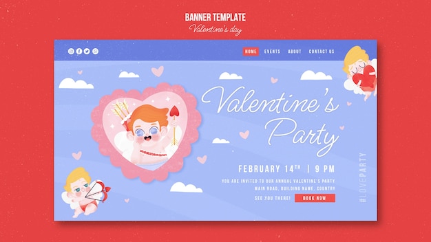 Free PSD valentine's day celebration landing page